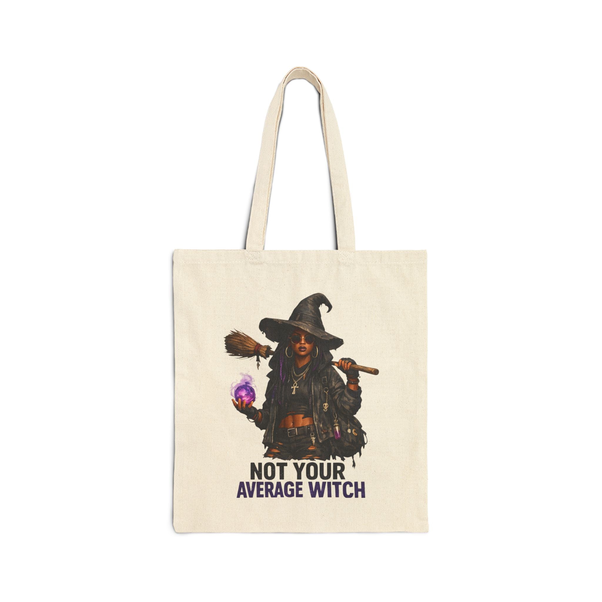 Not Your Average Witch Tote Bag — Halloween Witch Canvas Tote