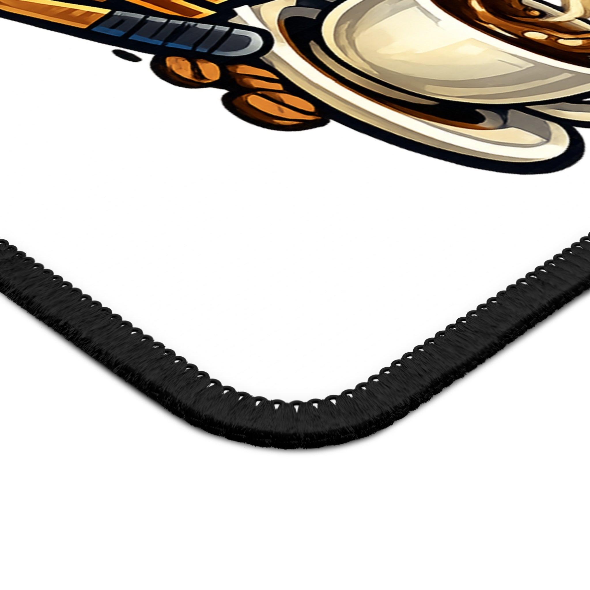 Gaming Mouse Pad — "Powered by Pucks and Coffee" Hockey Gamer Desk Mat