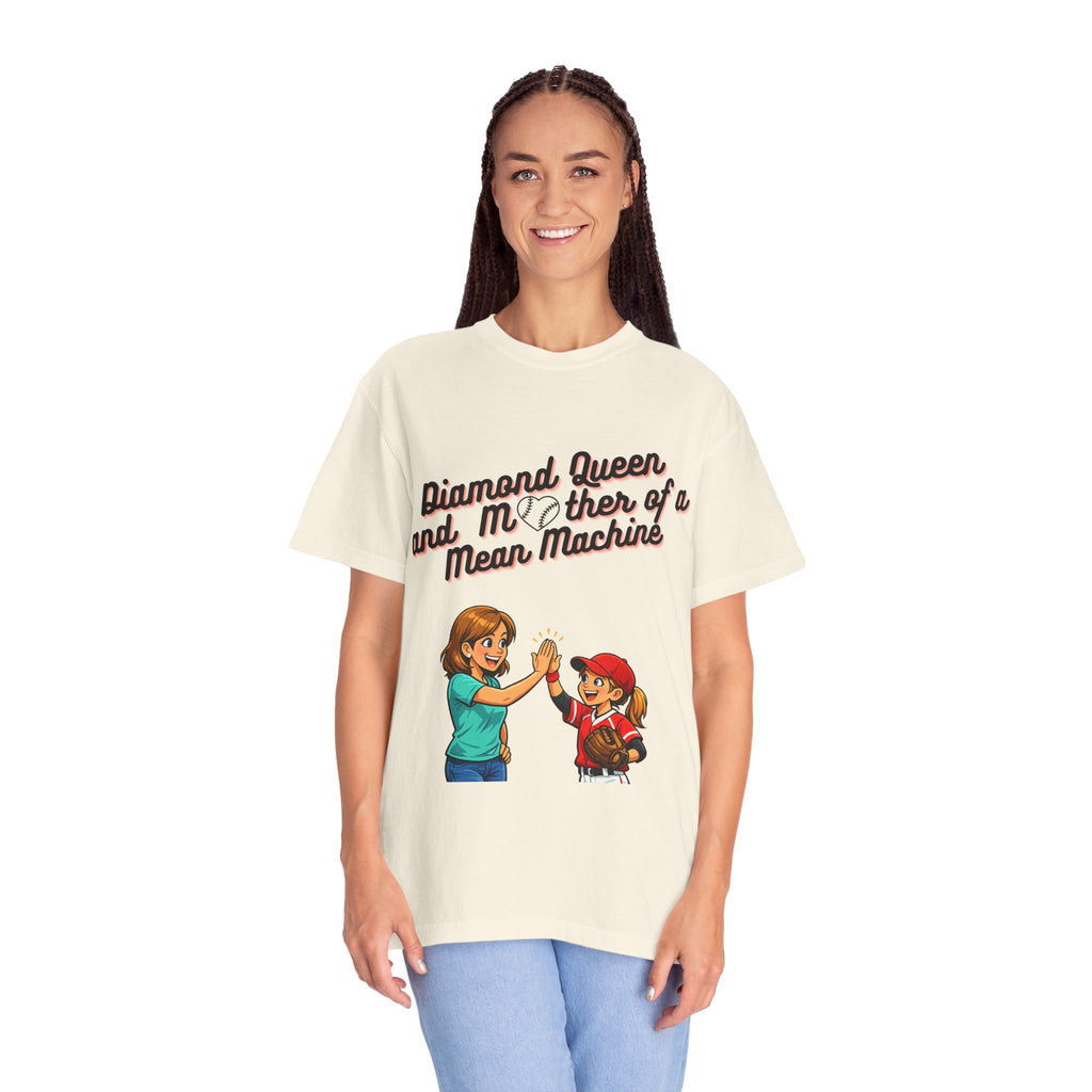 Diamond Queen & Mother of a Mean Machine T-Shirt — Mom and Daughter High-Five Graphic Tee