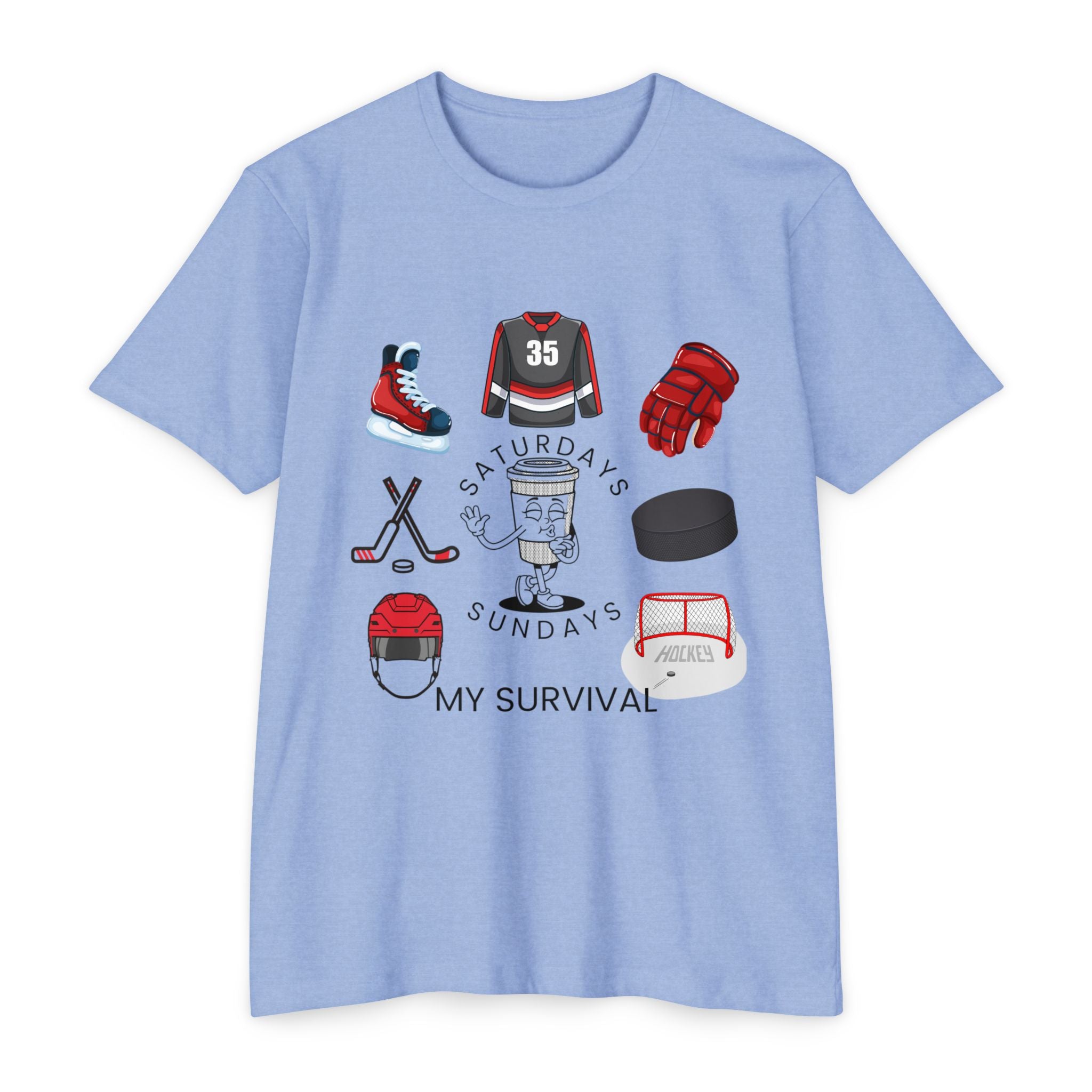 Hockey Dad T‑Shirt – "Saturdays & Sundays My Survival" Skate Gear Tee