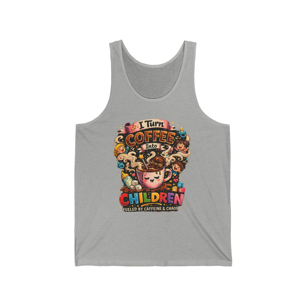 Coffee Before Children Tank Top — Funny Mom Coffee Shirt, Cute Colorful Illustration